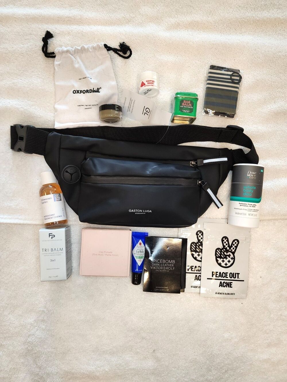 Gaston Luga Black Waterproof Splash Hip Bag Plus Grooming Sample Bundle